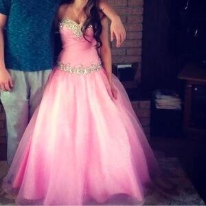 Pink Prom Dress, Corset back, size 6